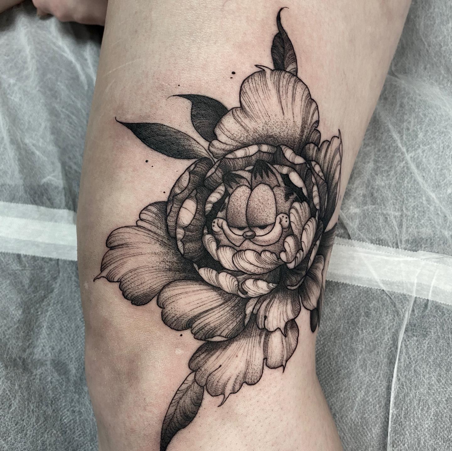 Tattoo by @crvbcore — black_and_grey