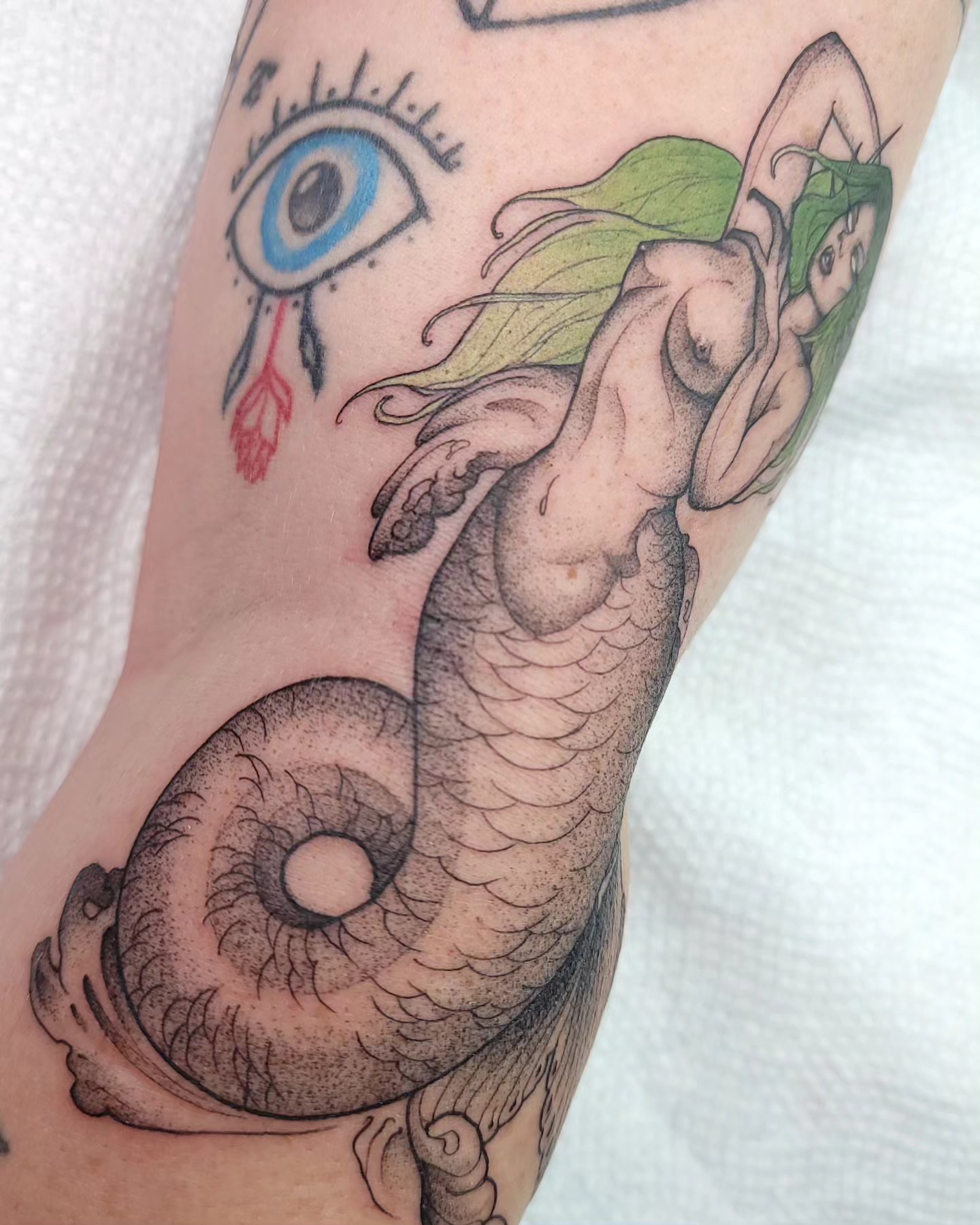 Tattoo by @gargeist — black_and_grey