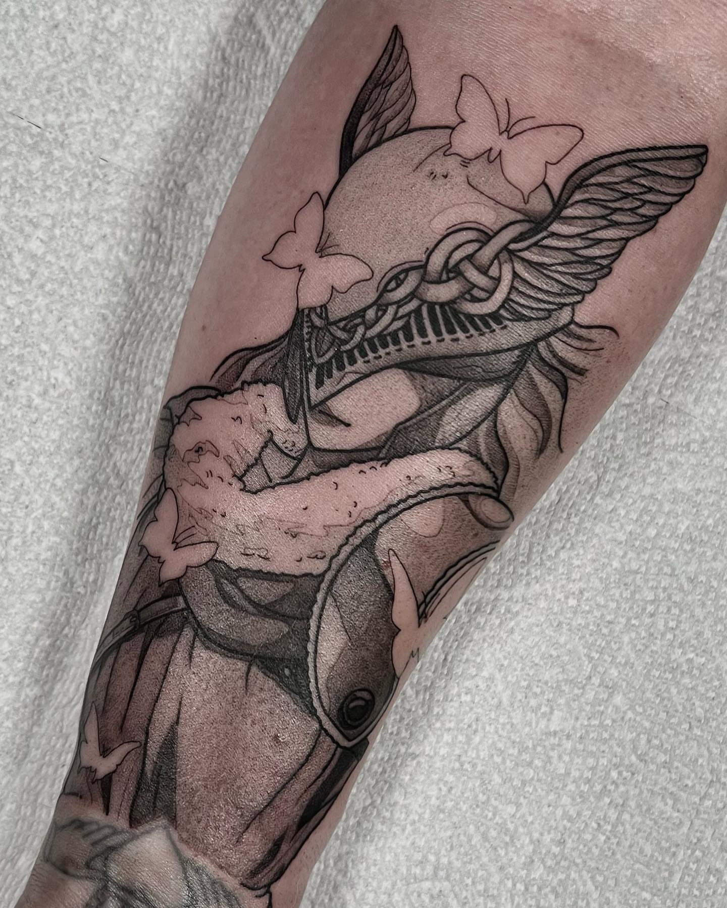 Tattoo by @bingtattoos — black_and_grey