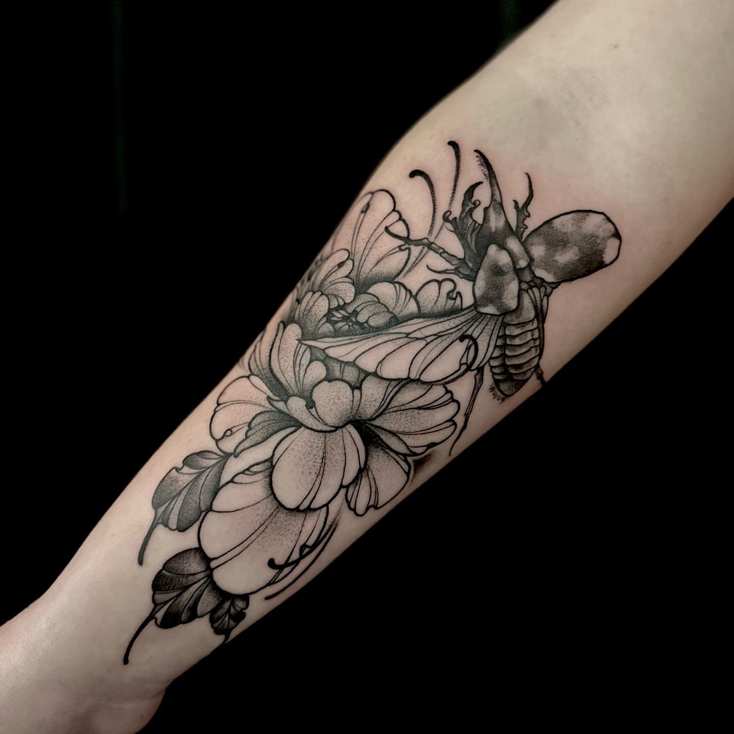 Tattoo by @shriekingpossum — dotwork, realism