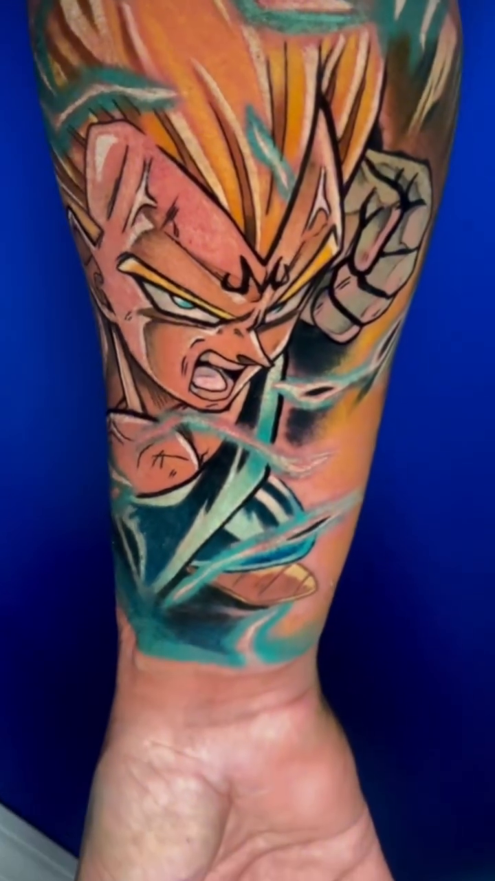 Vegeta from Dragon Ball Z anime tattoo by ππ§π