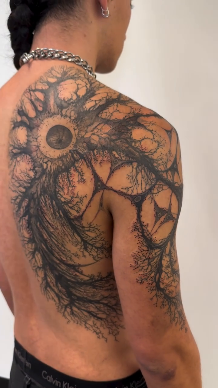 Tattoo by @strokin_dark — black_and_grey, geometric