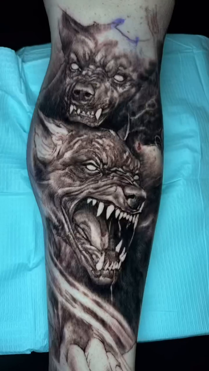 Tattoo by @tat2va — dark_realism, black_and_grey