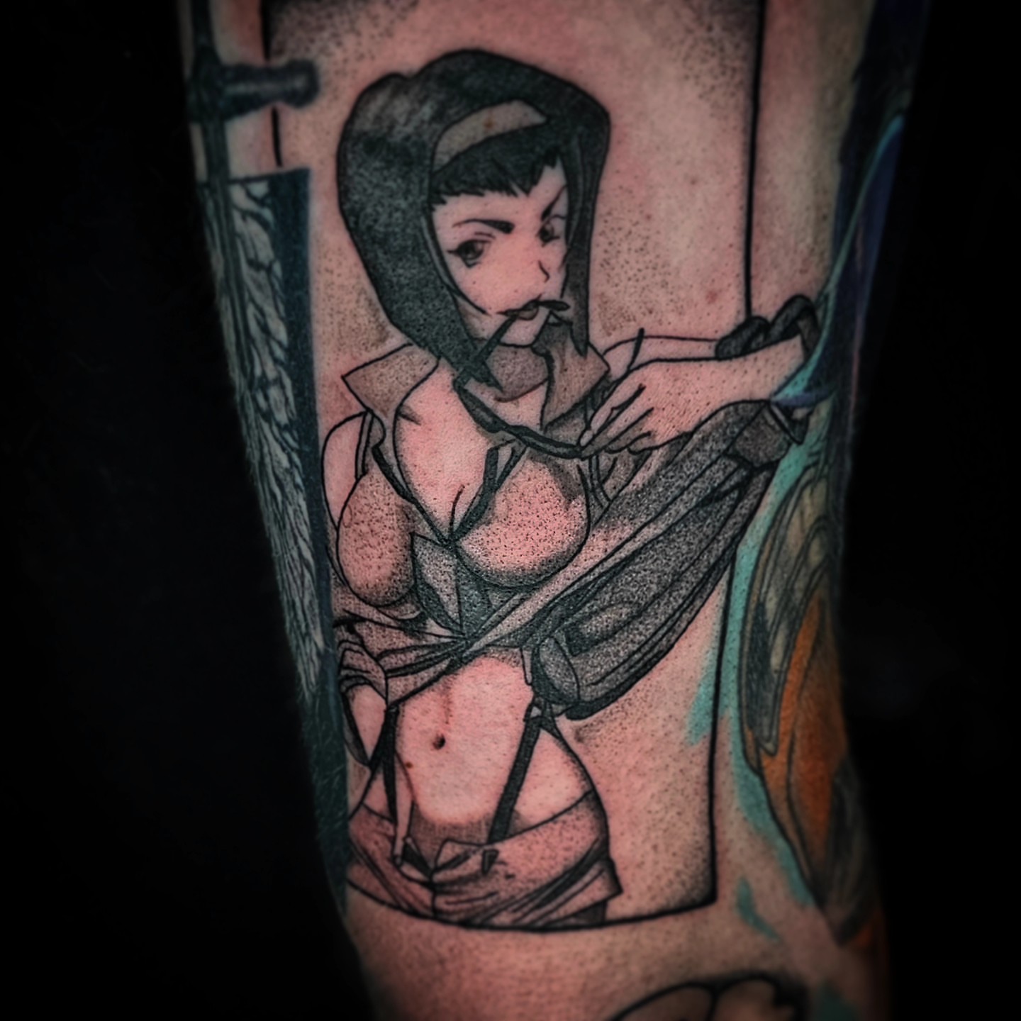 Tattoo by @phatboi915 โ dotwork, anime