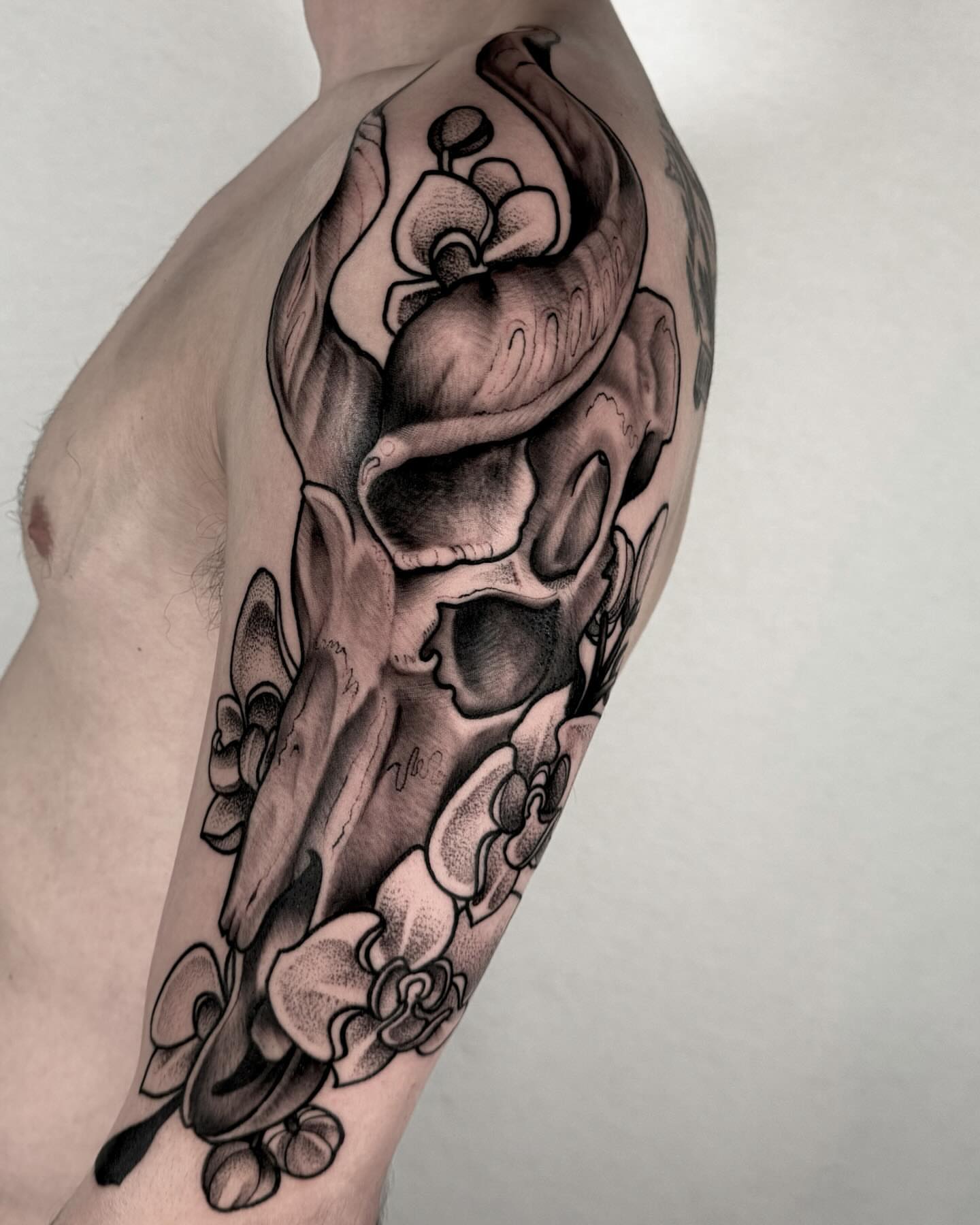 Tattoo by @doublescribbles — black_and_grey, realism