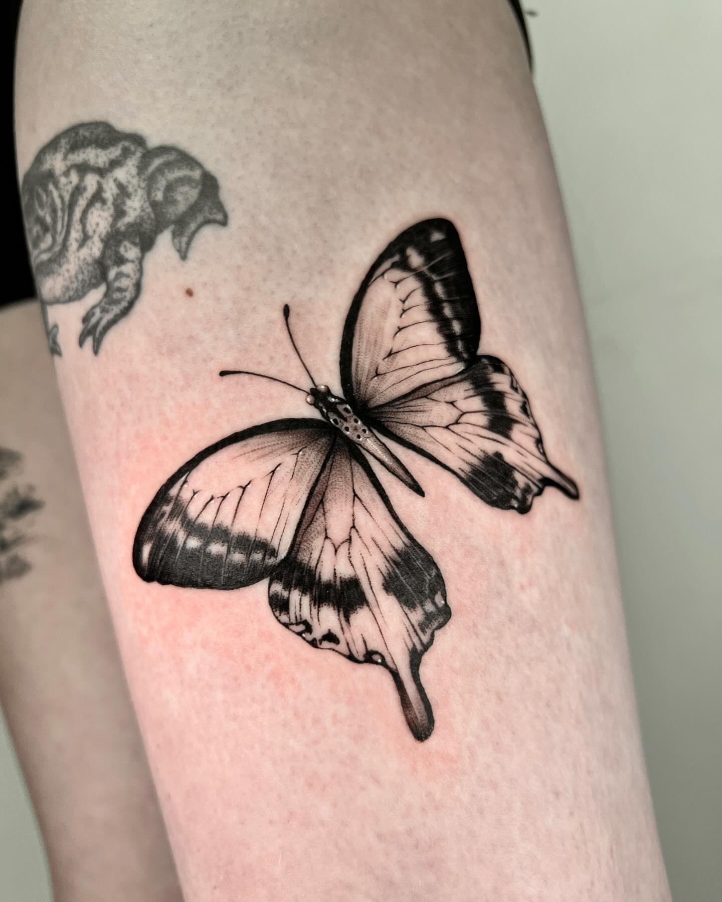 Tattoo by @dcvern_ink — black_and_grey
