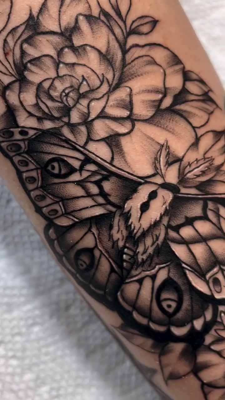 Tattoo by @alinas_tattoos β realism, black_and_grey