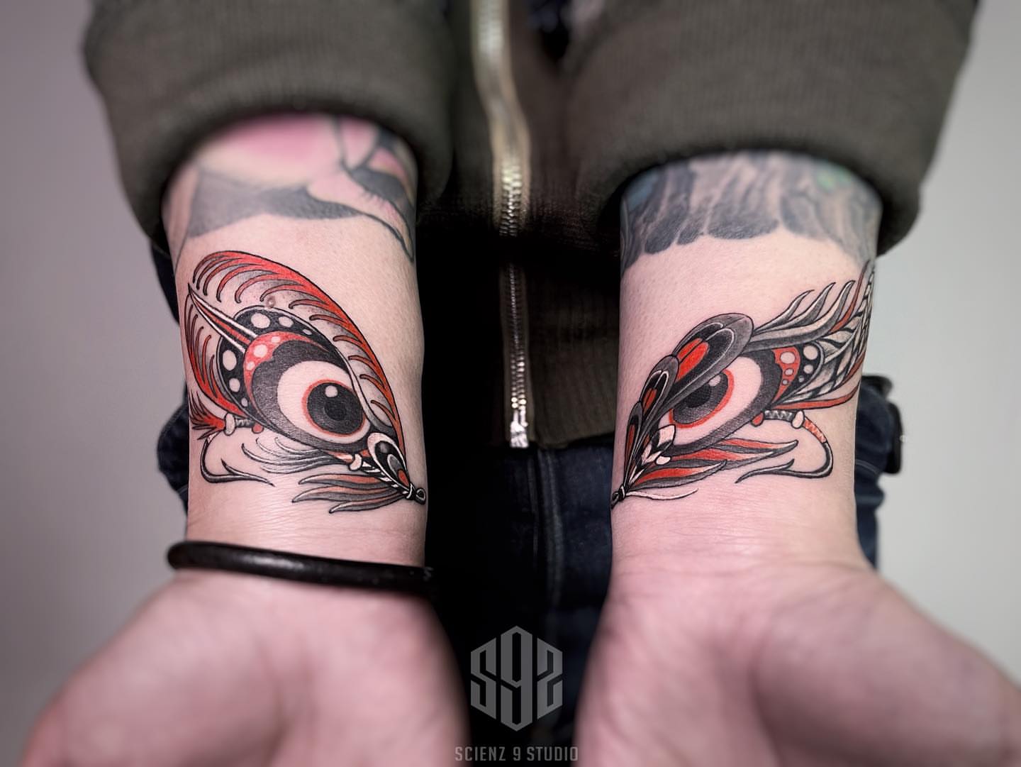 Fish American traditional tattoo on the forearm by Scienz 九卦刺青