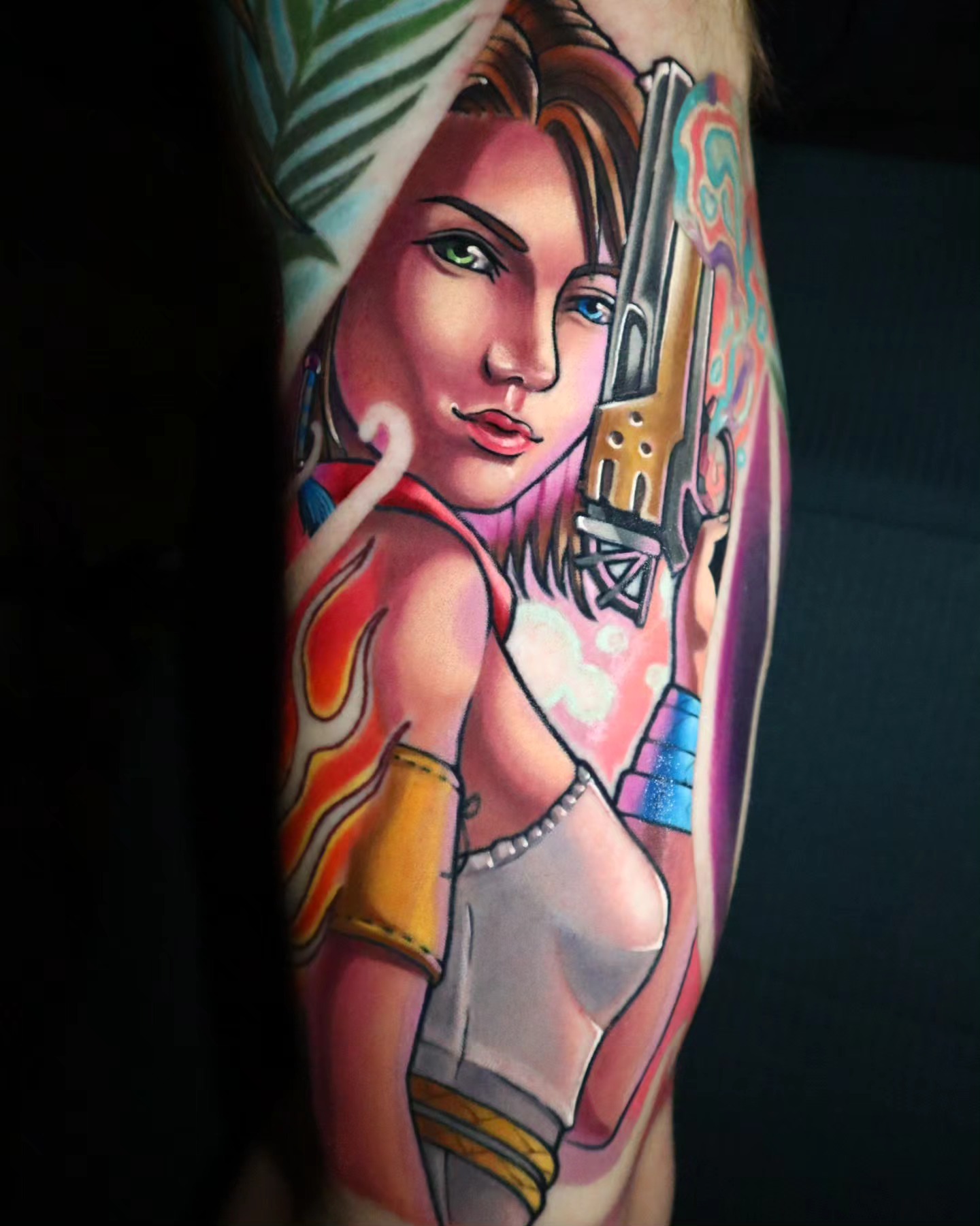 Tattoo by @jojo.mojo.tattoos — illustrative, anime