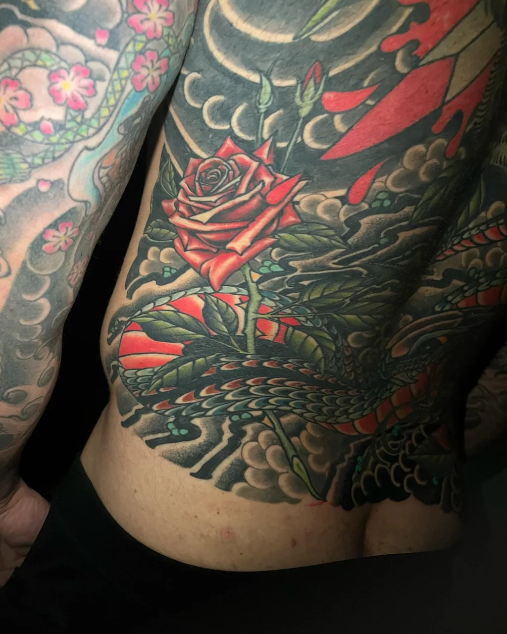 Tattoo by @elchupacabrad — american_traditional, japanese_irezumi