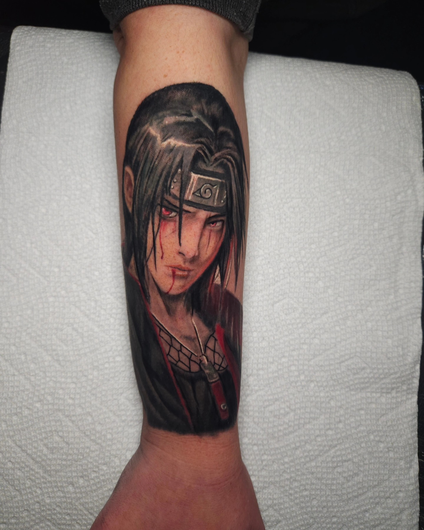 Tattoo by @mitchprestontattoos — realism, anime