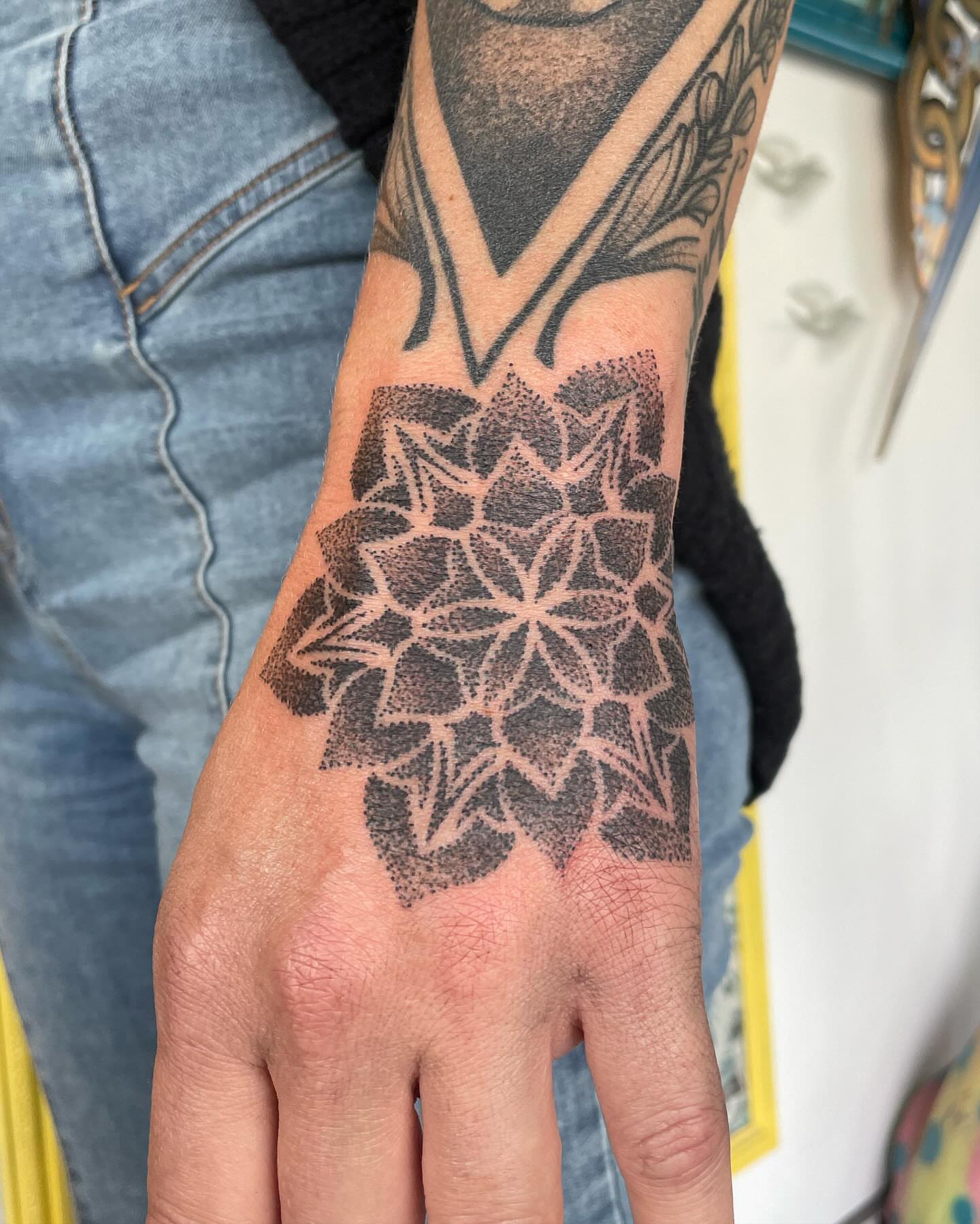 Geometric mandala dotwork tattoo on the forearm by ✤ Ornamental Tattoo Artist ✤