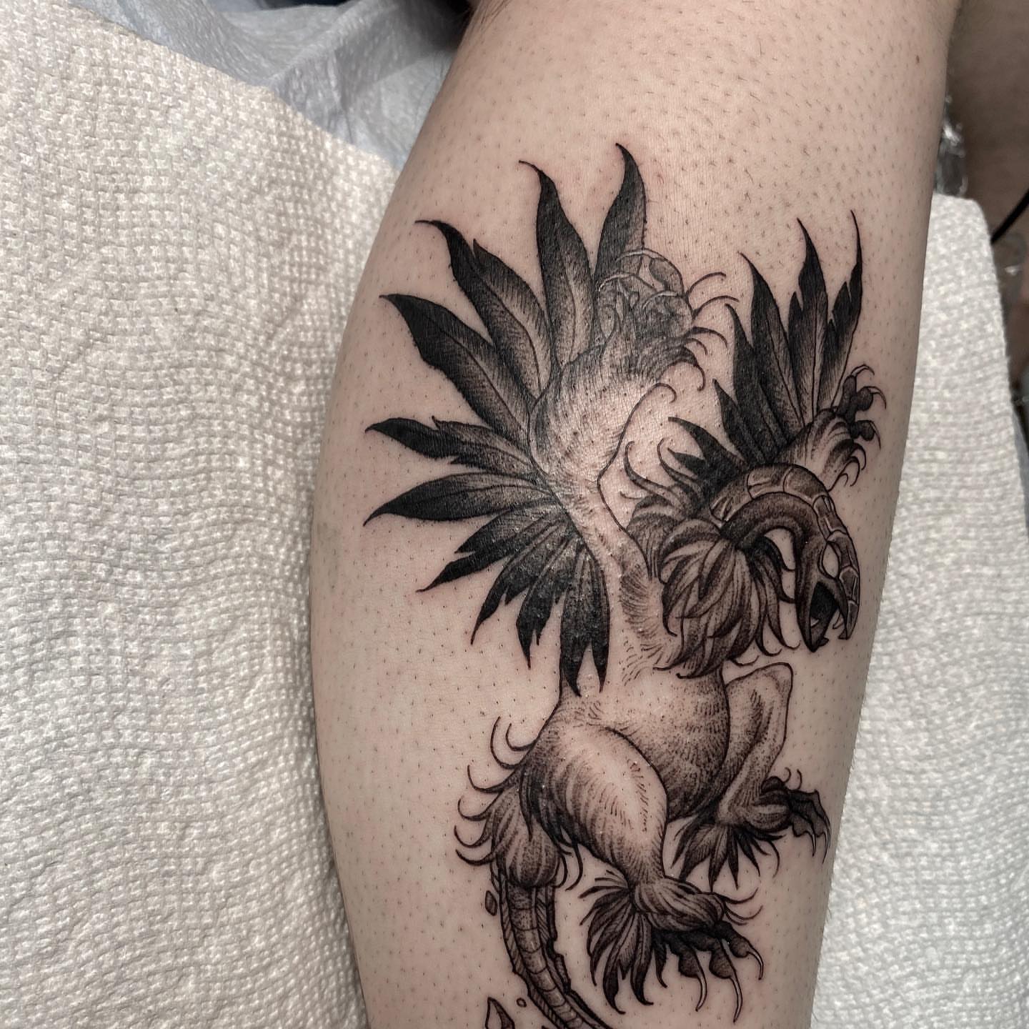 Tattoo by @crvbcore — black_and_grey