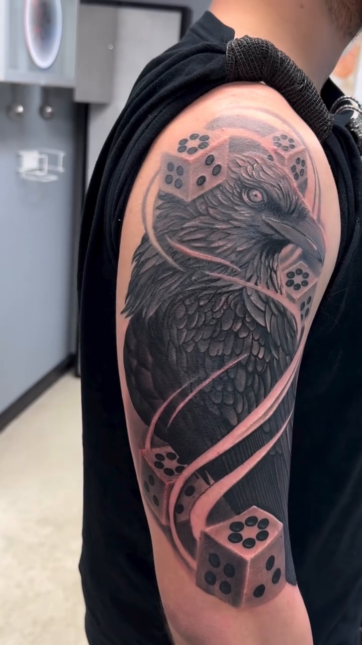 Tattoo by @karrissastitttattoos — realism, black_and_grey