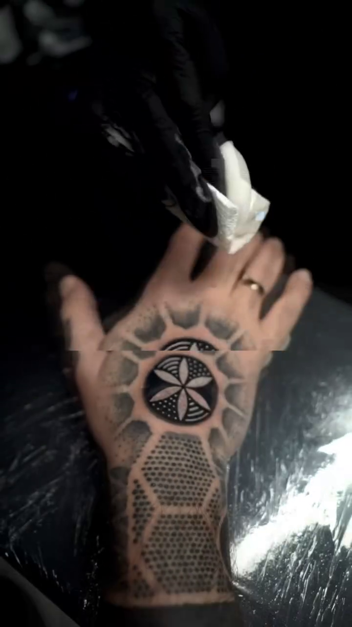 Geometric mandala on hand and forearm geometric tattoo by ⓝⓐⓘⓡⓐⓓⓞⓣⓢ