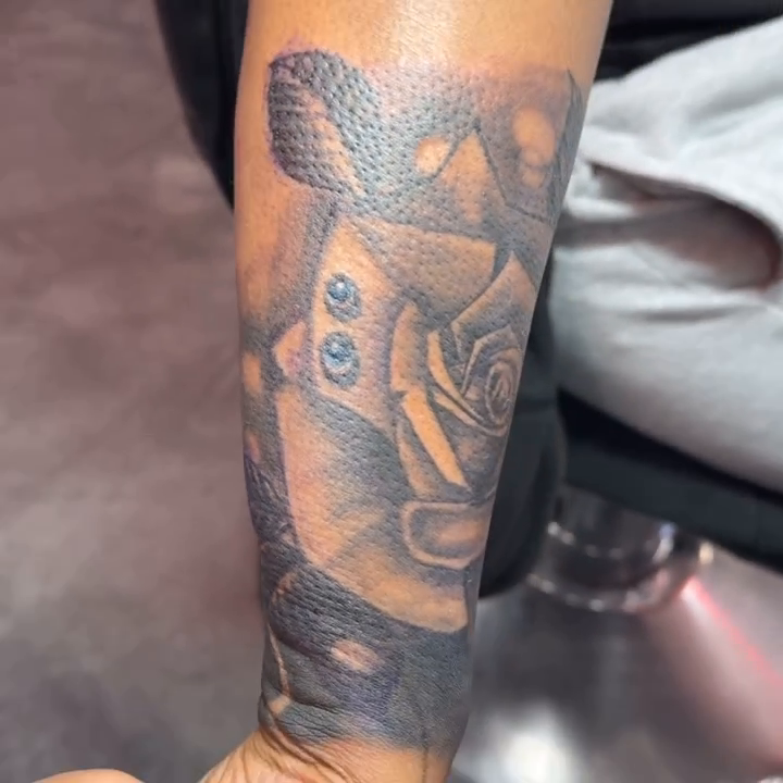 Rose and lettering realism tattoo by Alejandro Zaragoza