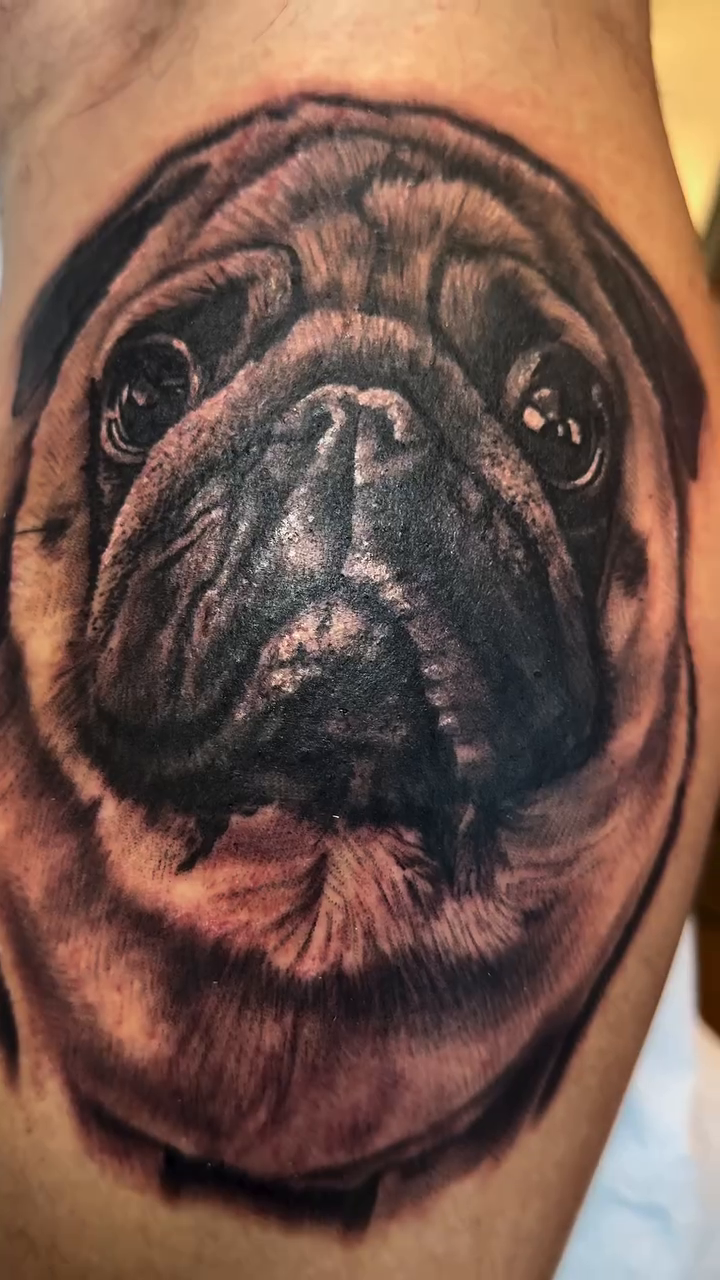Tattoo by @brycemoodietattoo — realism, black_and_grey