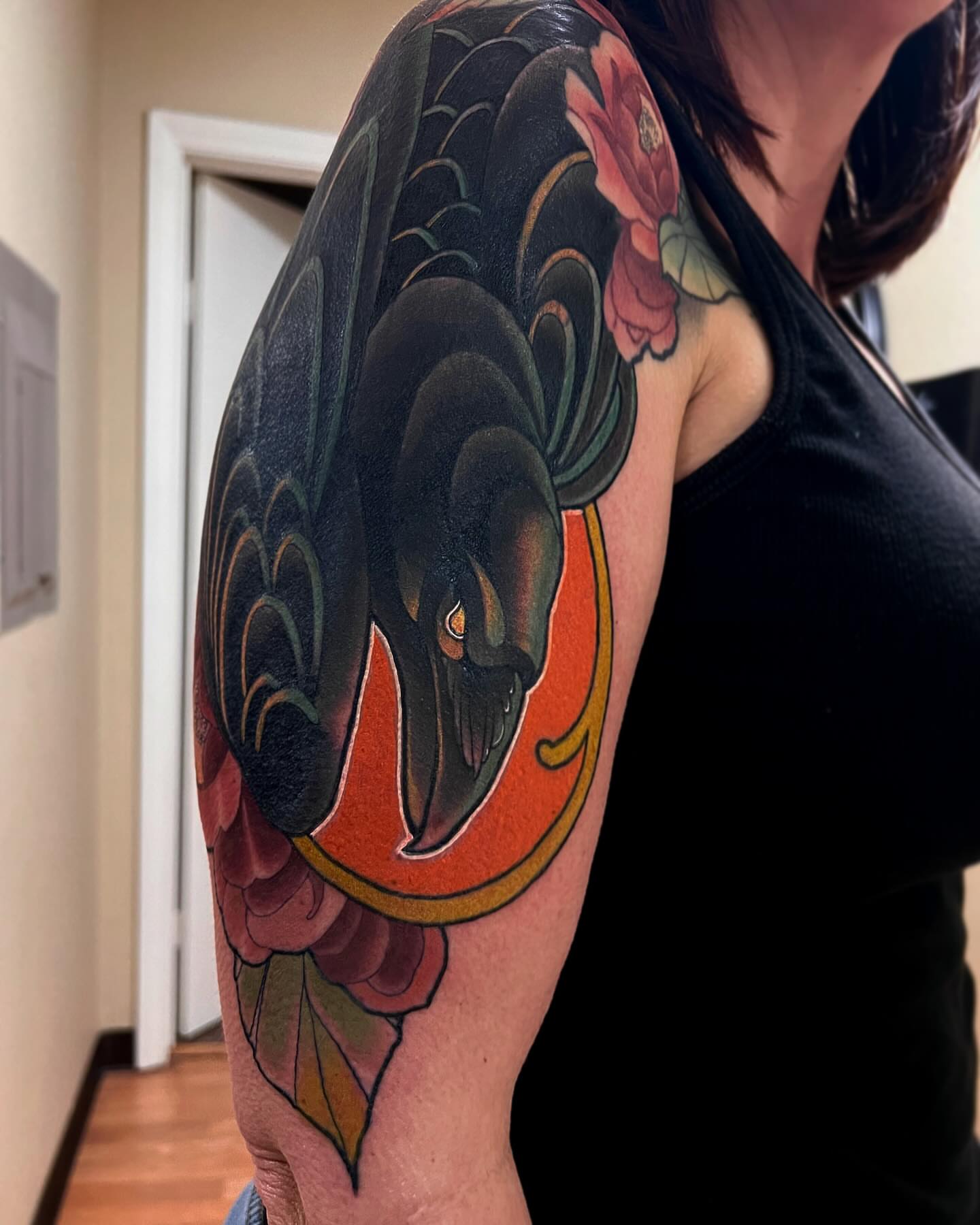 Tattoo by @brandonbadluck — american_traditional, japanese_irezumi