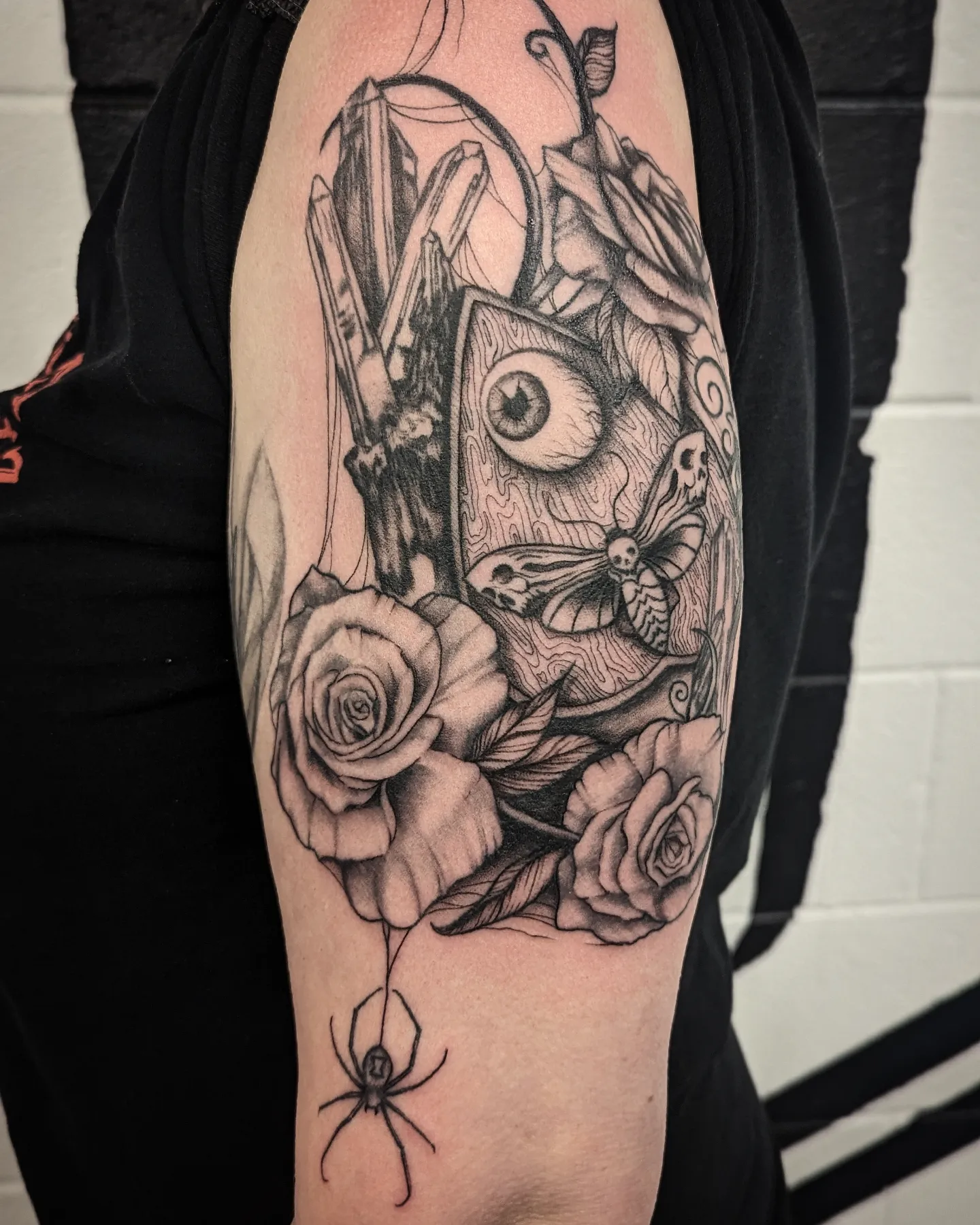 Tattoo by @krystamctattoos111 — black_and_grey, realism