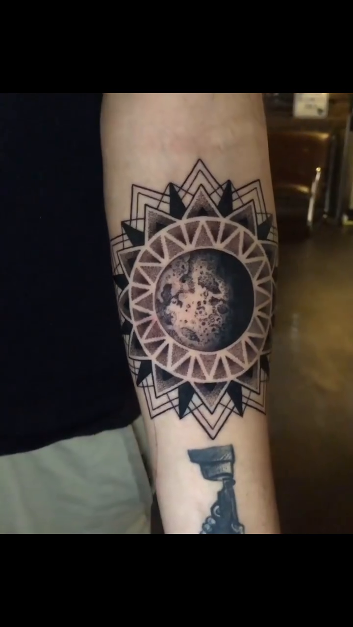 Tattoo by @jasoncalltattooer — geometric, black_and_grey