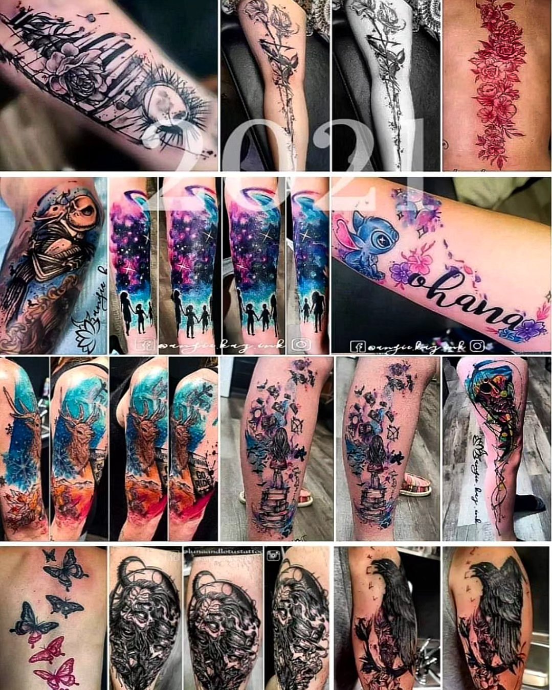 Tattoo by @angie.kay.ink — dotwork, watercolor