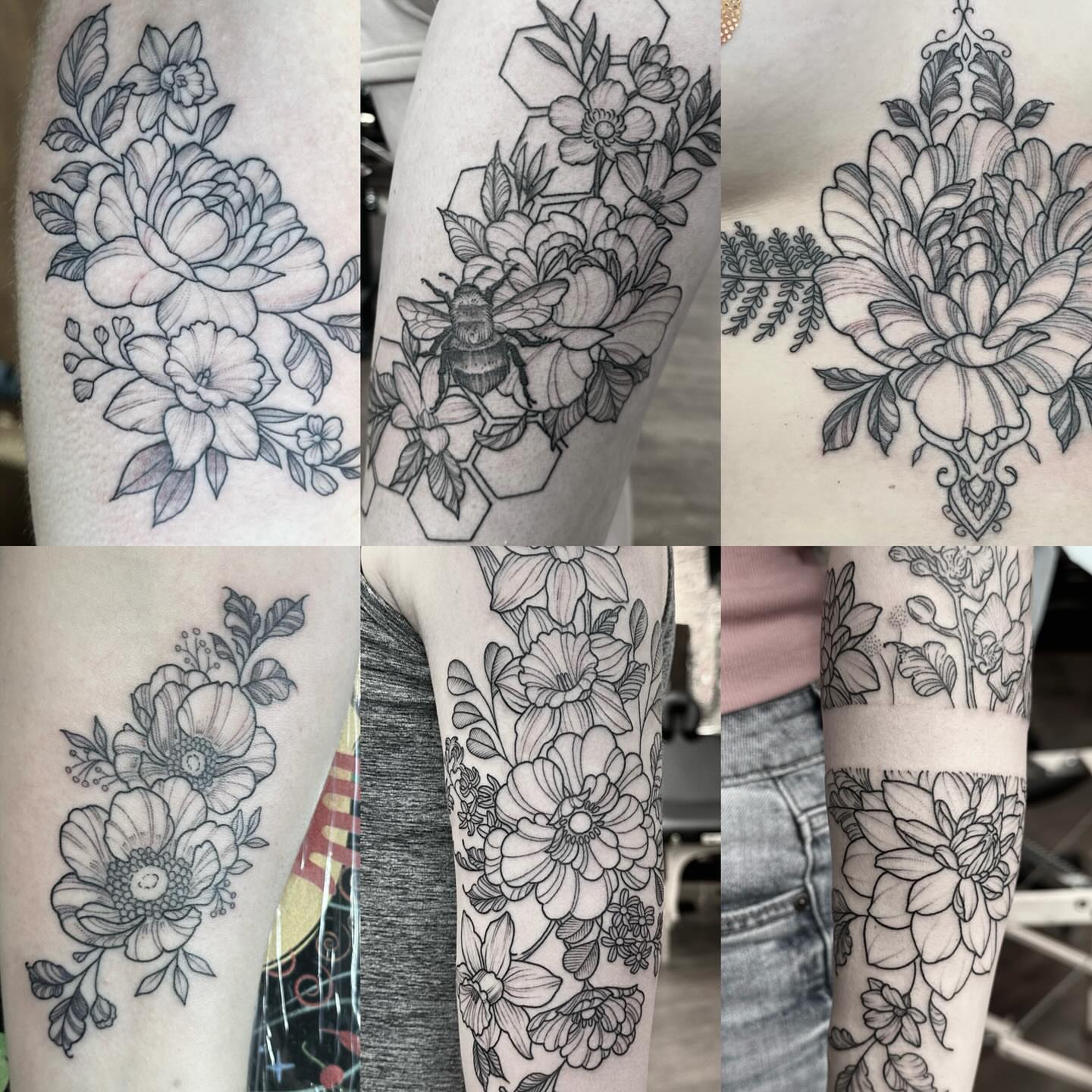 Tattoo by @kmarsdentattoos — black_and_grey, geometric