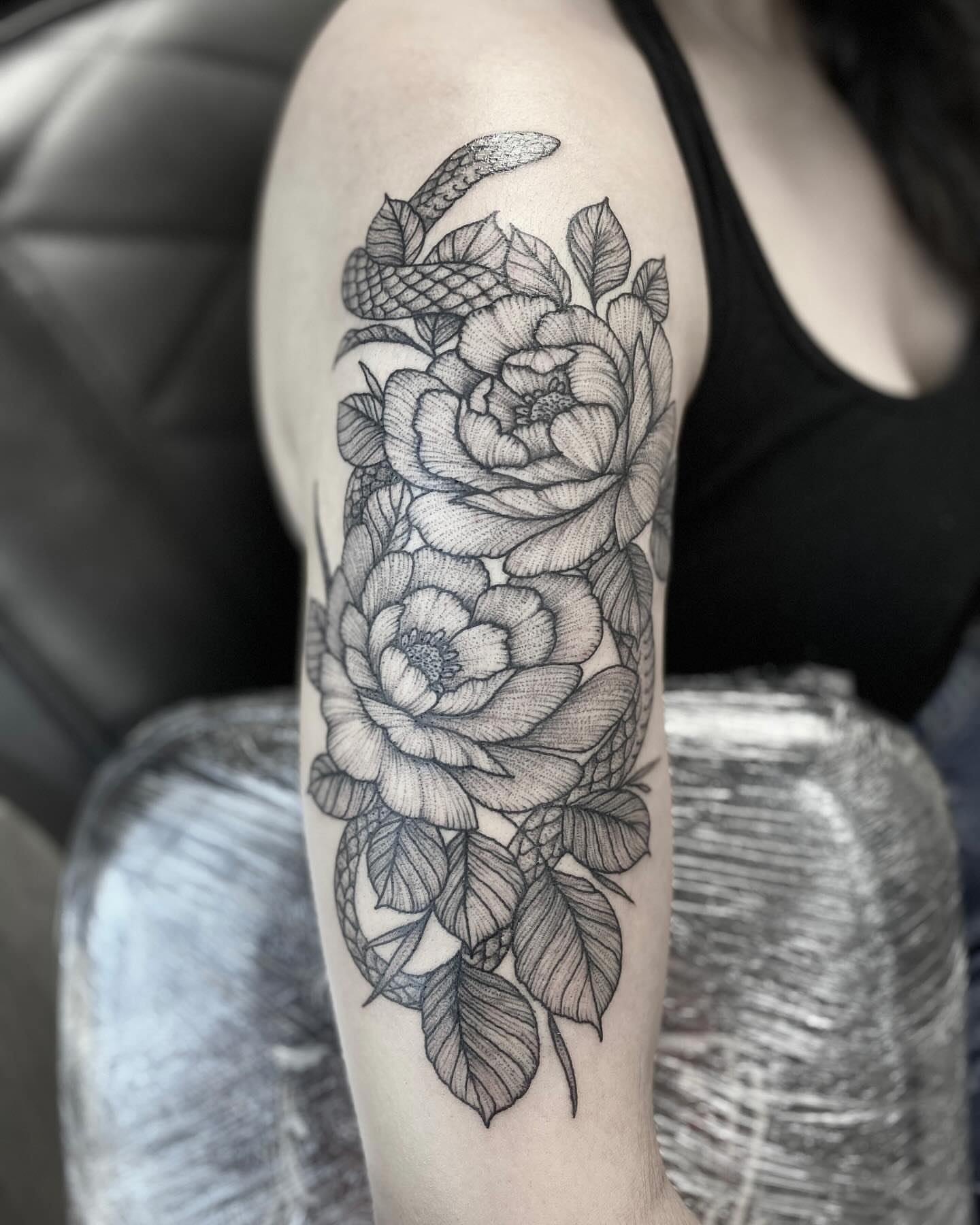 Tattoo by @shakuto_tattoos — black_and_grey