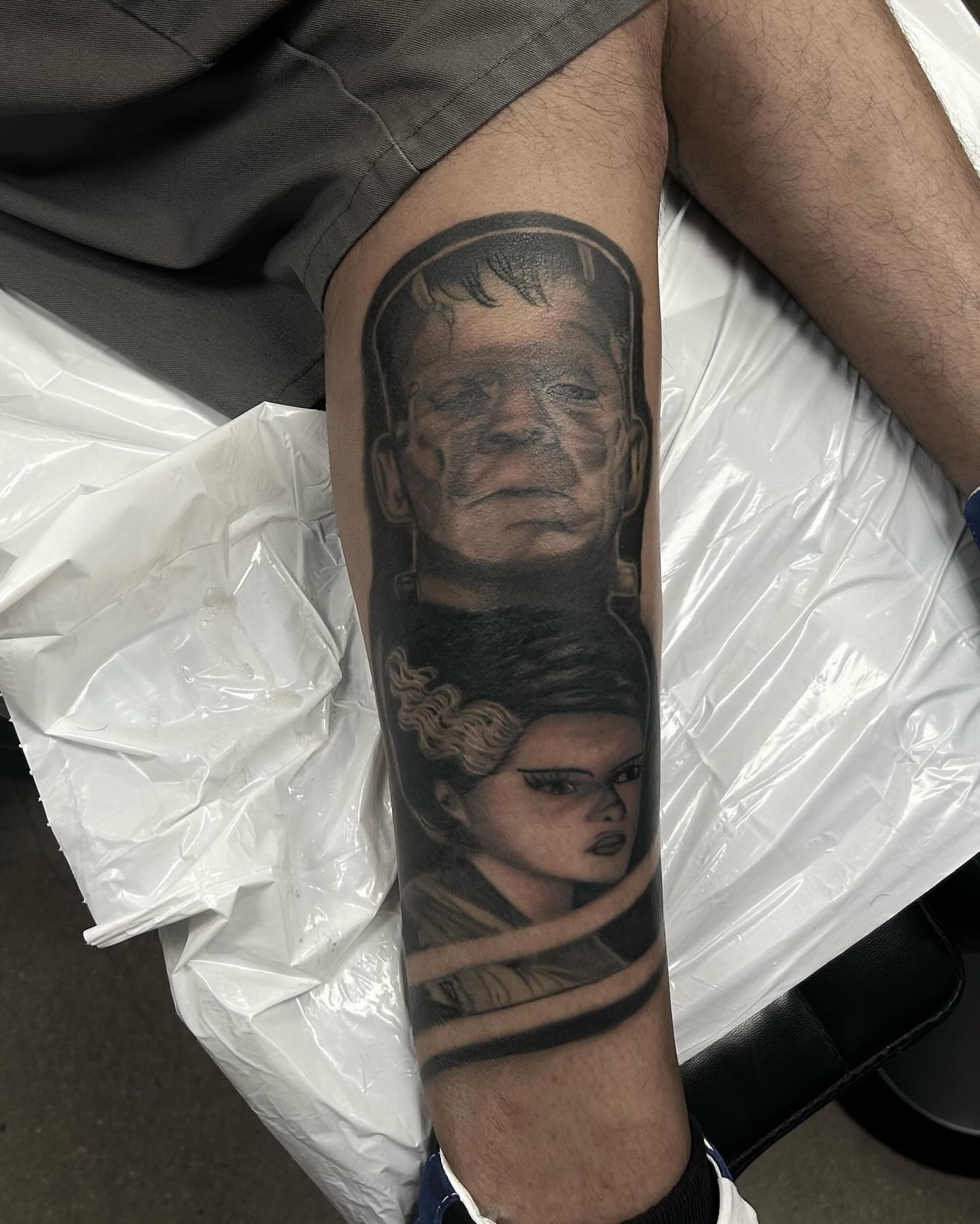 Tattoo by @deadgirltatting — black_and_grey, realism