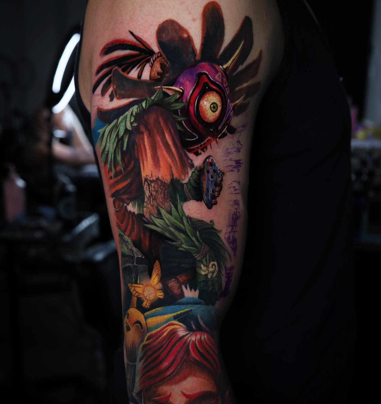 Majora's mask realism tattoo on the forearm by Gabriel Varelas, Phoenix, Arizona