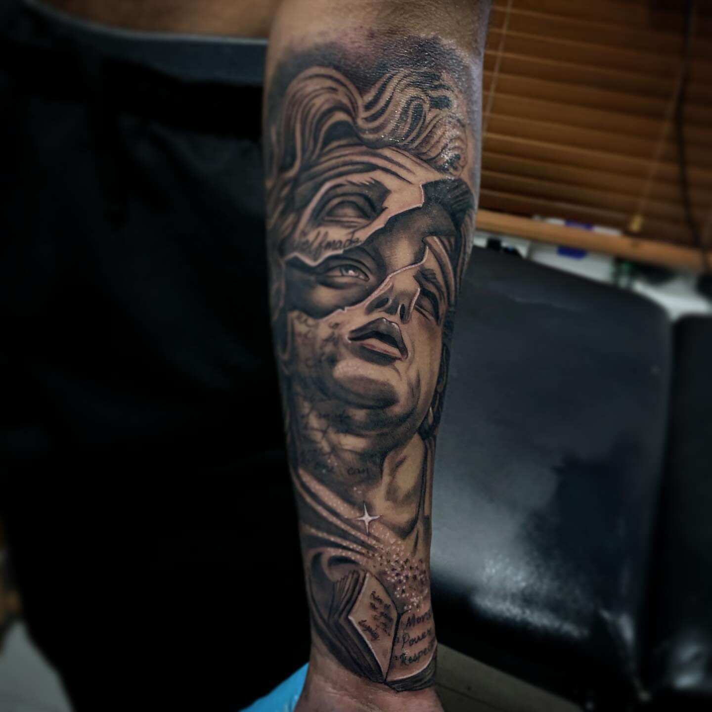 Tattoo by @jink_tattoos — realism, black_and_grey