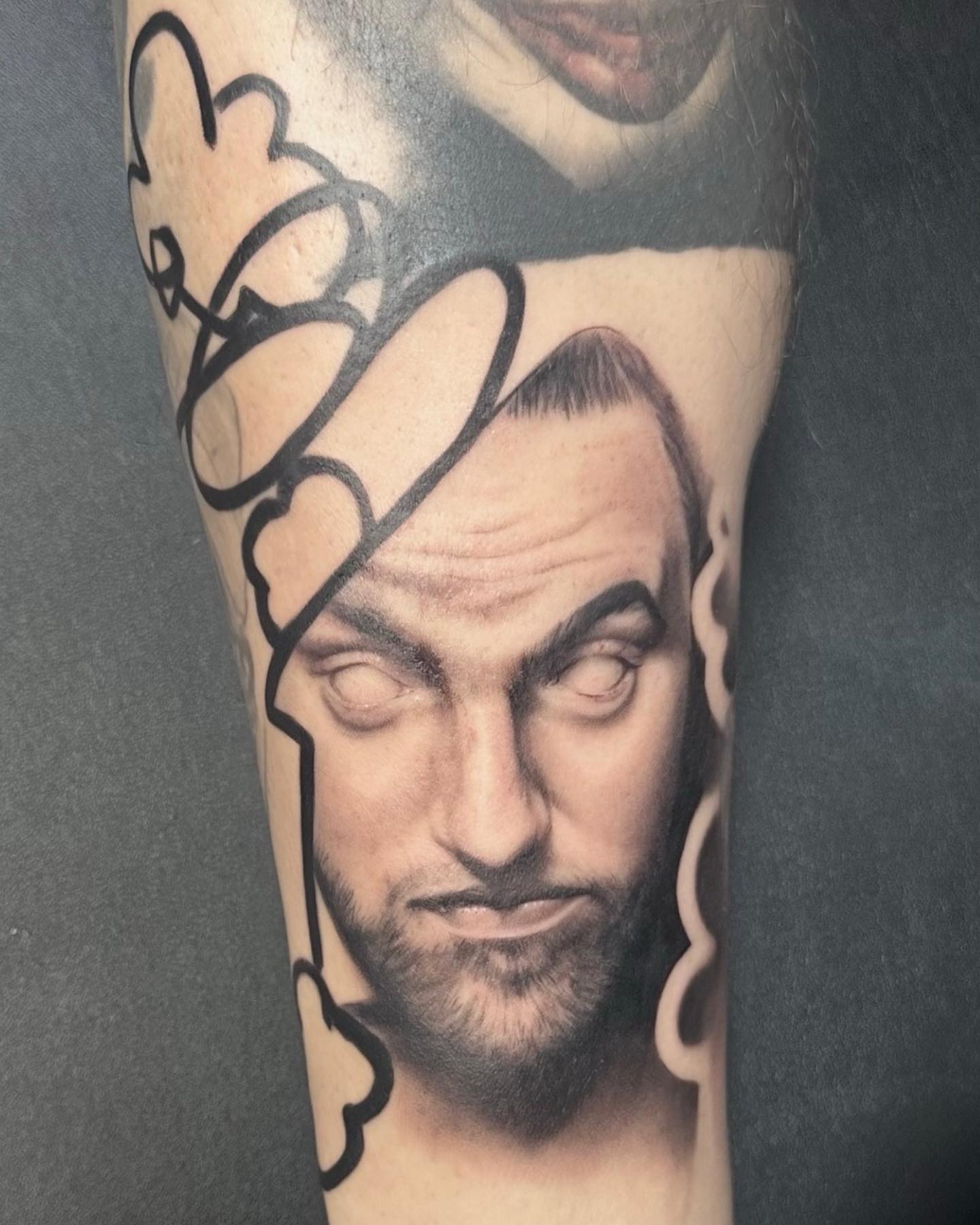 Tattoo by @eyepokes — realism, black_and_grey