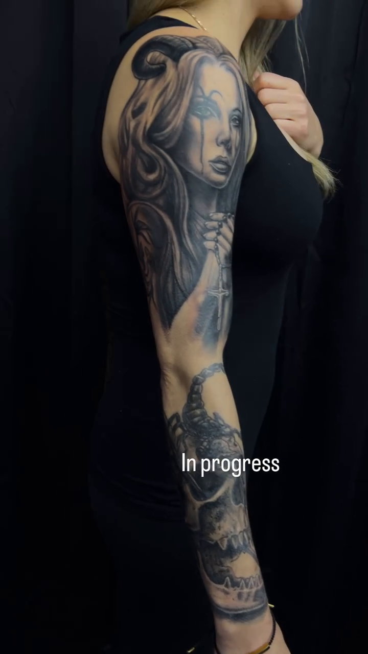 Tattoo by @jamboots — black_and_grey, realism