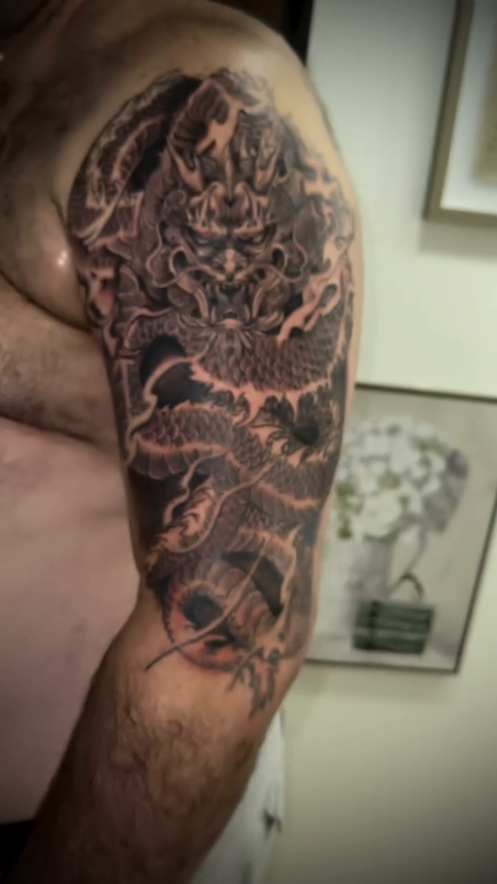 Tattoo by @timothythetattooist — japanese_irezumi, black_and_grey