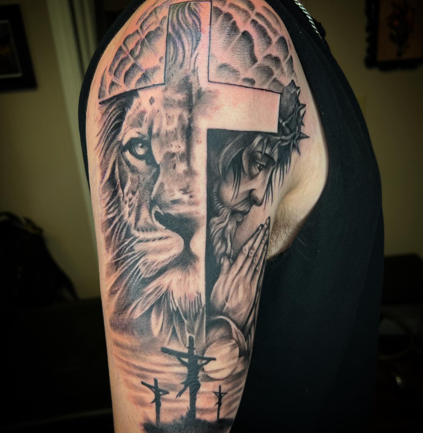 Tattoo by @downtowndb13 — black_and_grey, realism