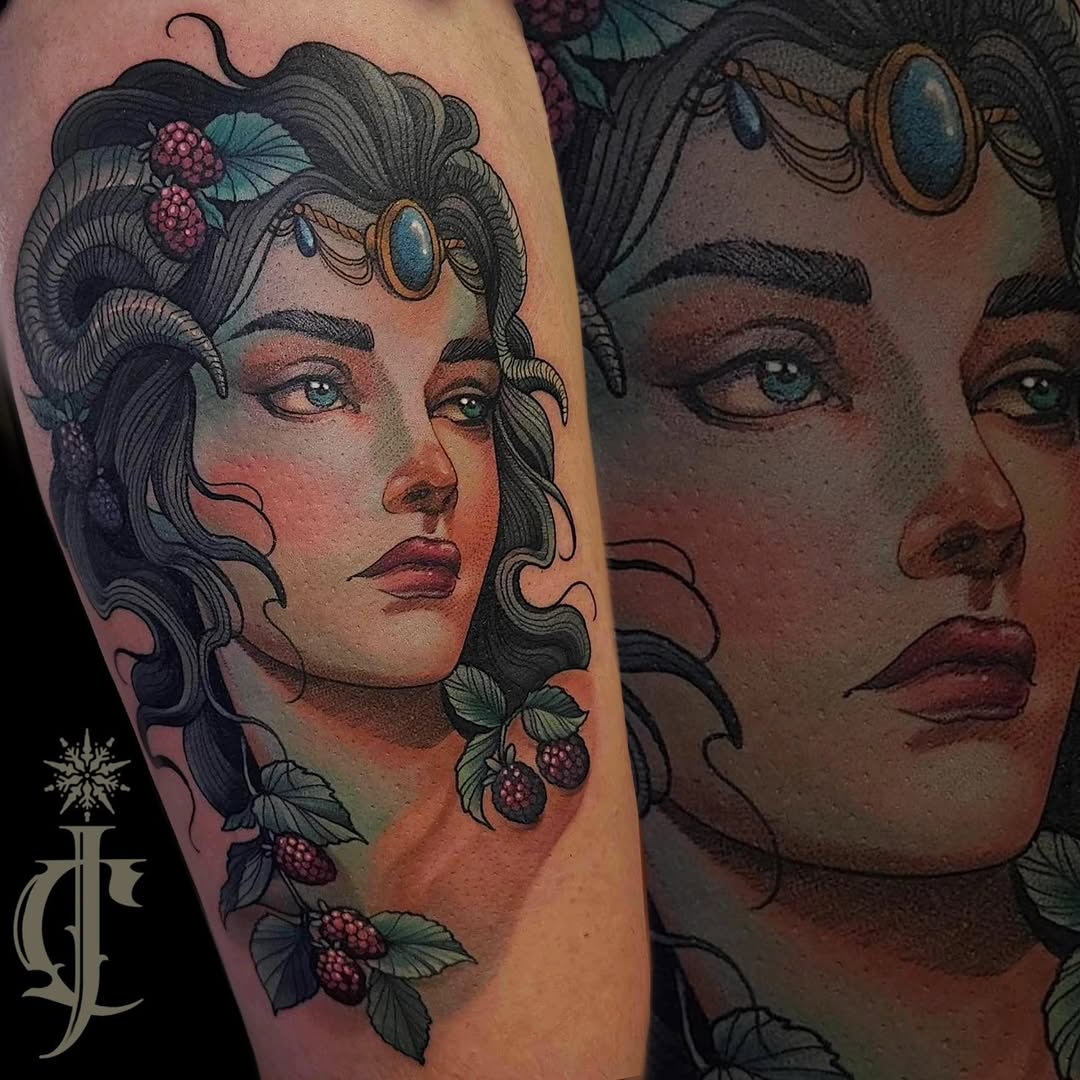 Tattoo by @jessicacanvas_tattoo — realism, neo_traditional