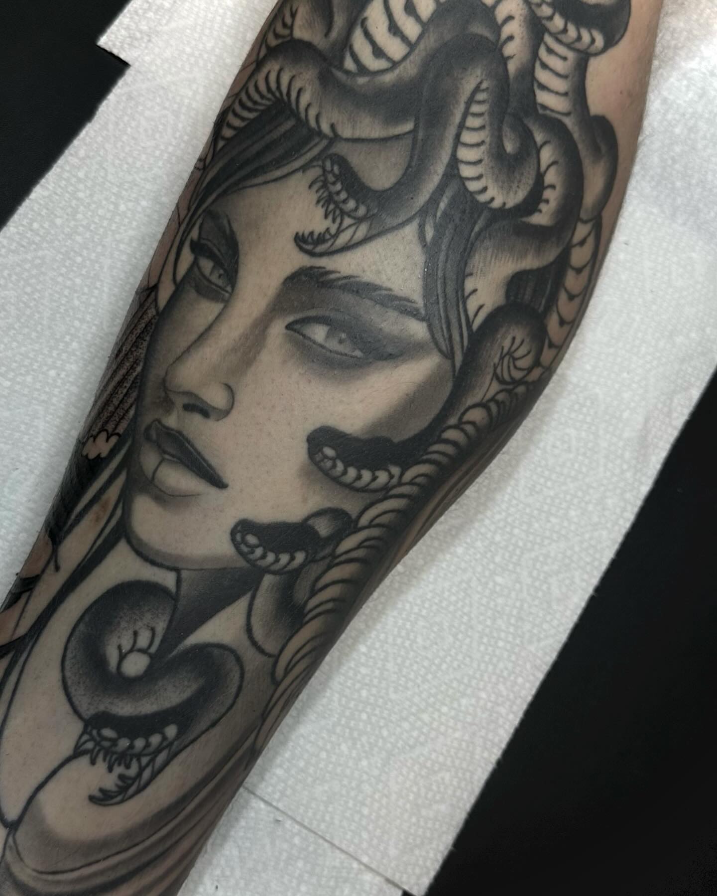 Tattoo by @ry_spence — black_and_grey, realism