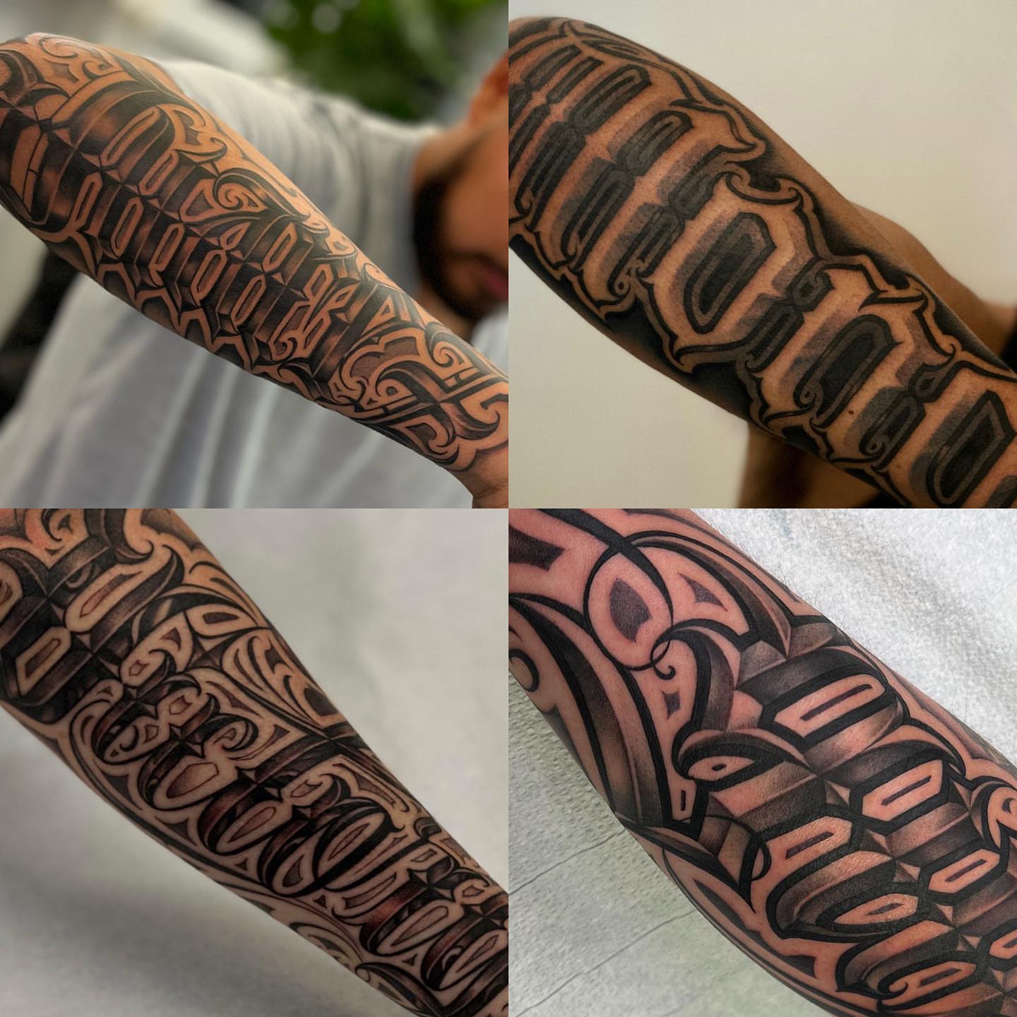 Geometric pattern geometric tattoo on the forearm by Aleckzi Ramos