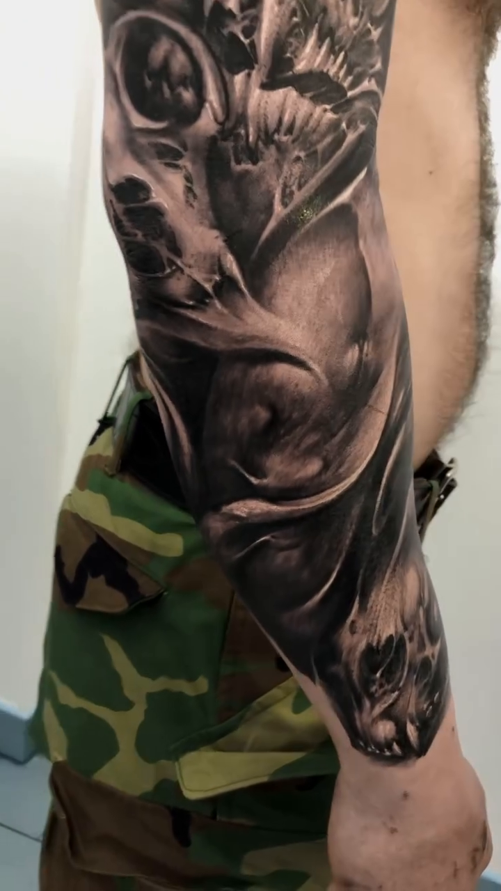 Tattoo by @valentin_tmst β dark_realism, black_and_grey