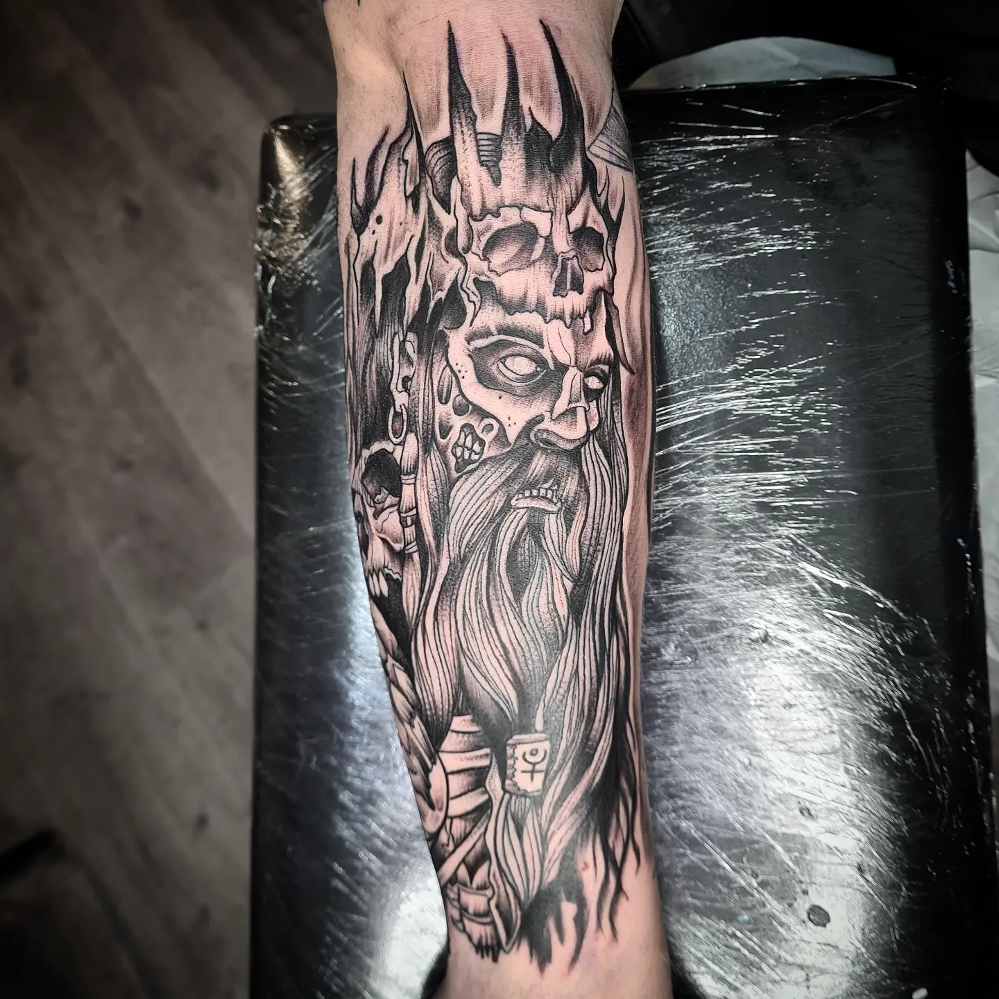 Tattoo by @powetattoos — black_and_grey, realism