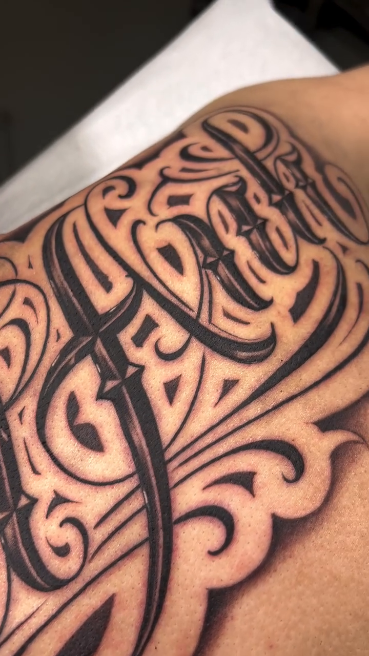 Faith lettering script tattoo by Aleckzi Ramos