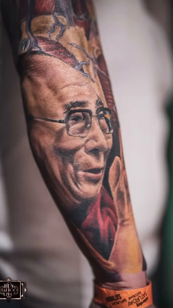 Portrait of a man realism tattoo by Chris Allen Taylor