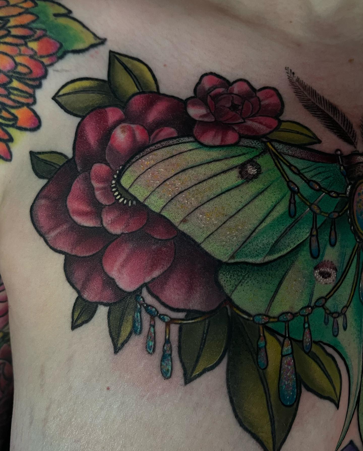 Tattoo by @judes_draws — american_traditional, dotwork