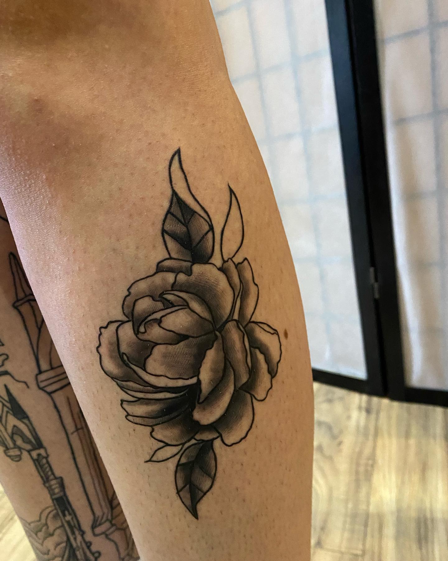 Tattoo by @tatsbyalexandra — black_and_grey, american_traditional
