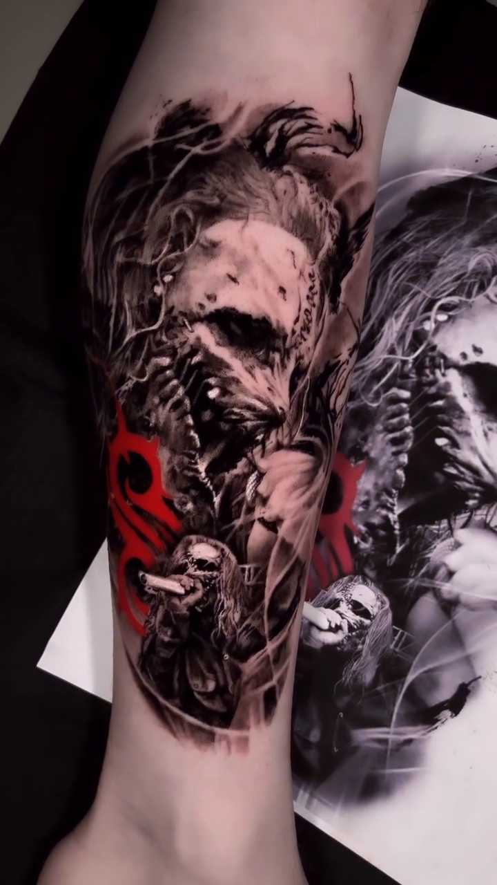 Tattoo by @armandius777 — dark_realism, trash_polka