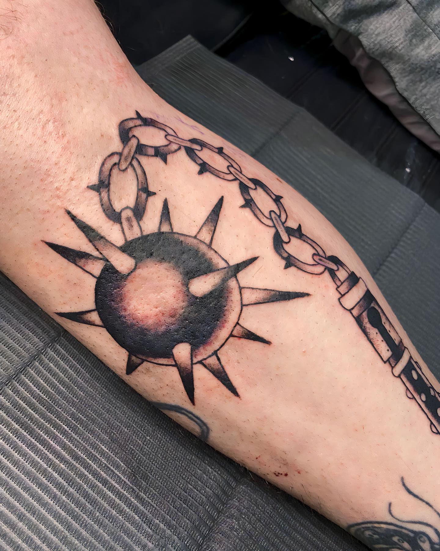 Tattoo by @cellardoortattoollc — black_and_grey