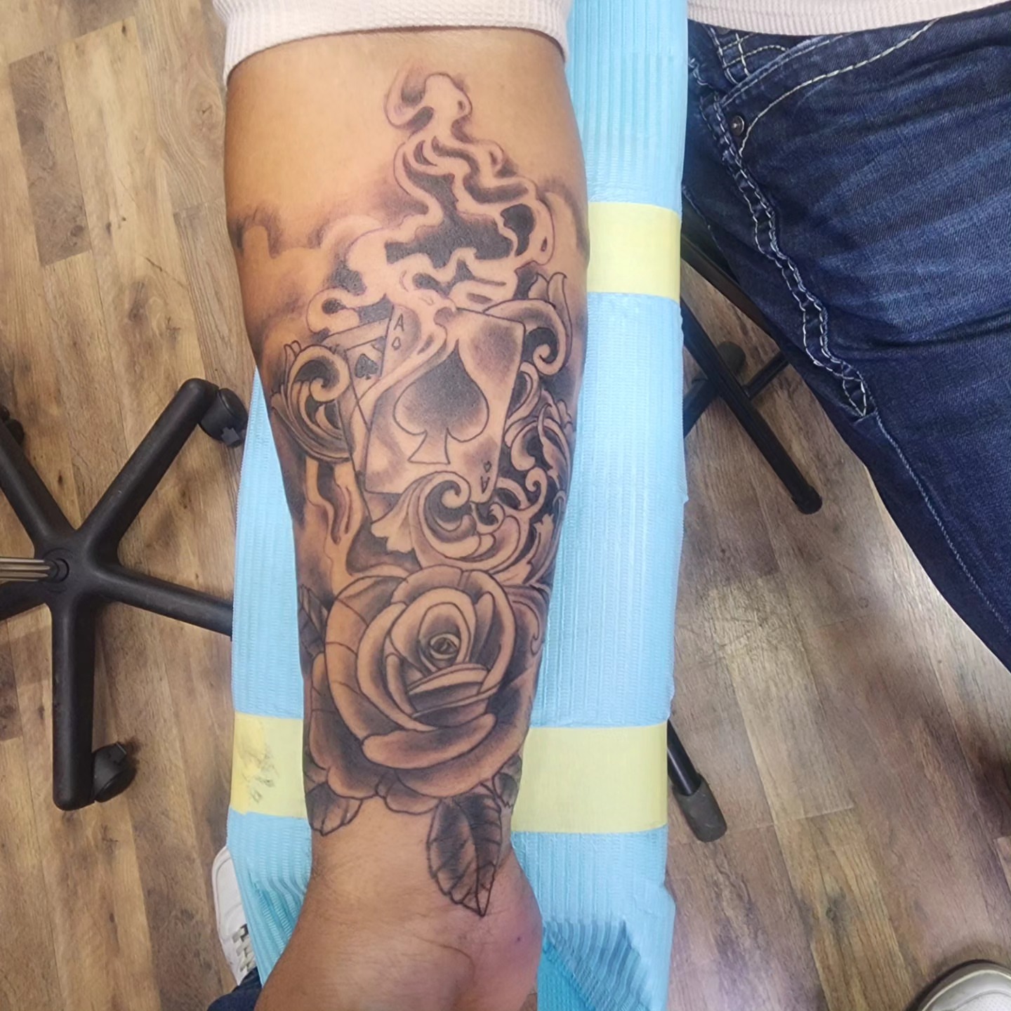 Tattoo by @conwaythetattooer — black_and_grey, realism