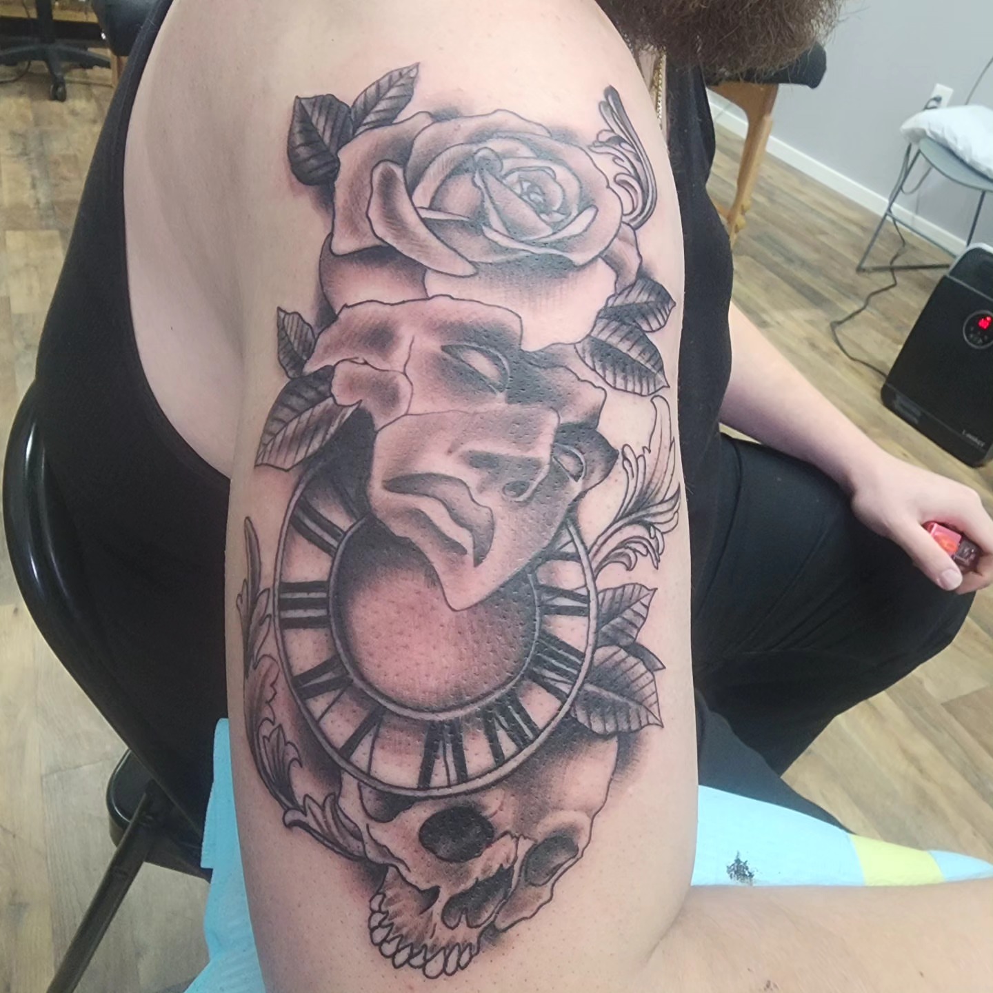Tattoo by @conwaythetattooer — american_traditional, black_and_grey