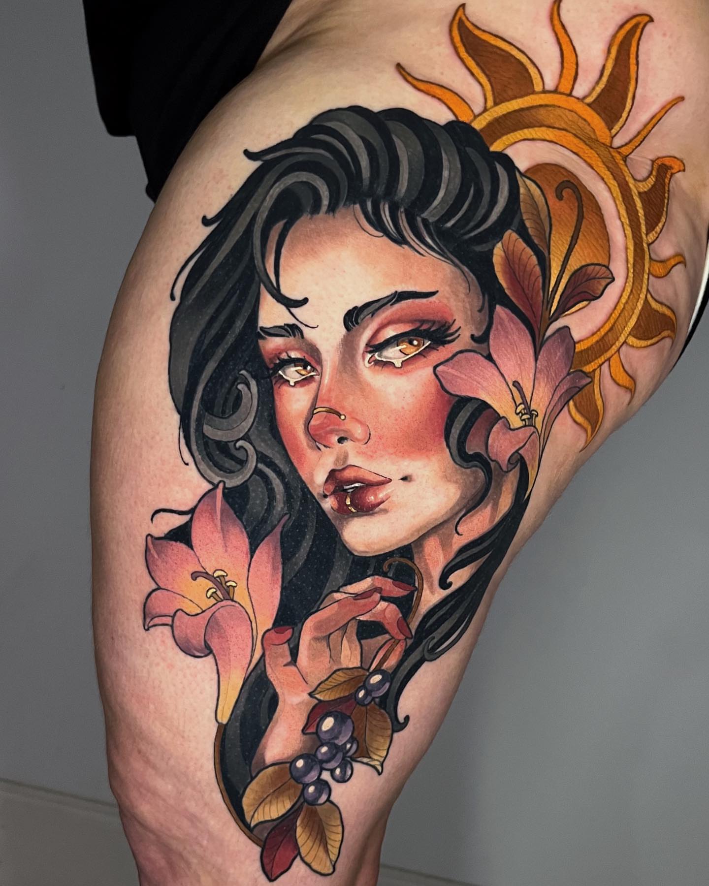 Tattoo by @kikifiligree — american_traditional, realism
