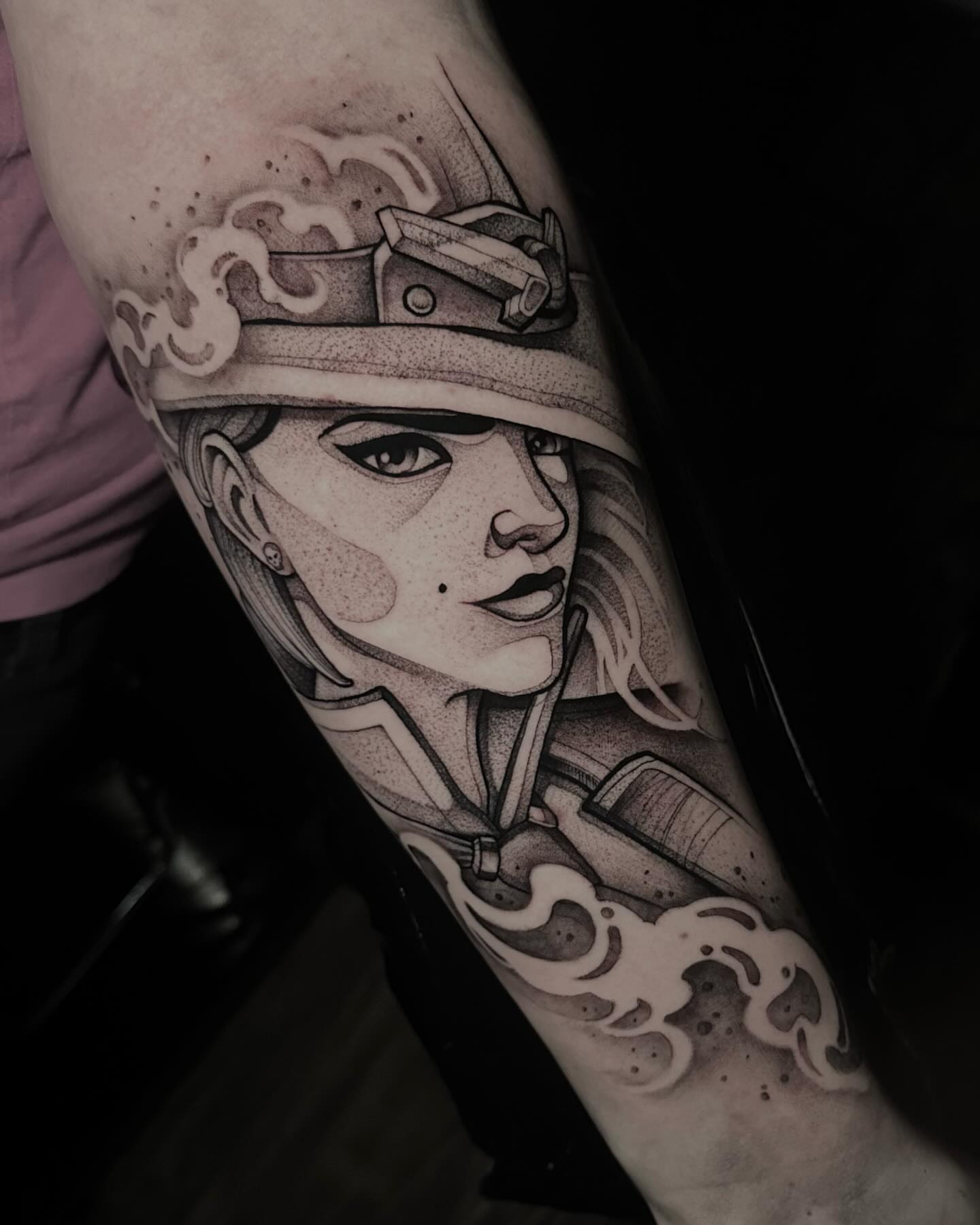 Anime character anime tattoo on the forearm by Clayton Smith (BEAR)
