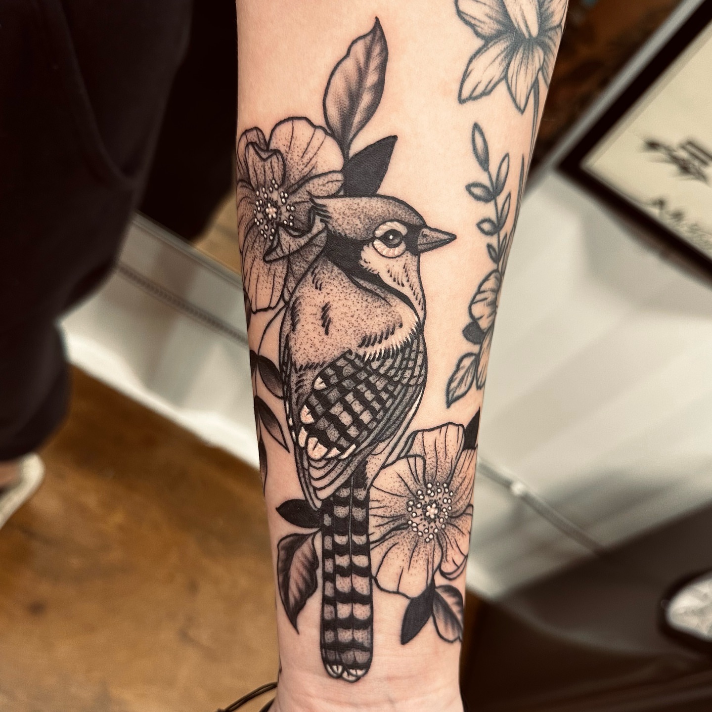 Tattoo by @tattooarielle — dotwork, realism